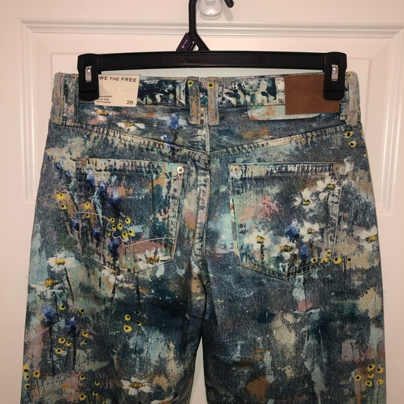 New Free People We The Free Tennessee Low-Rise Illusions Jeans Canvas Sz 26 - Picture 15 of 16
